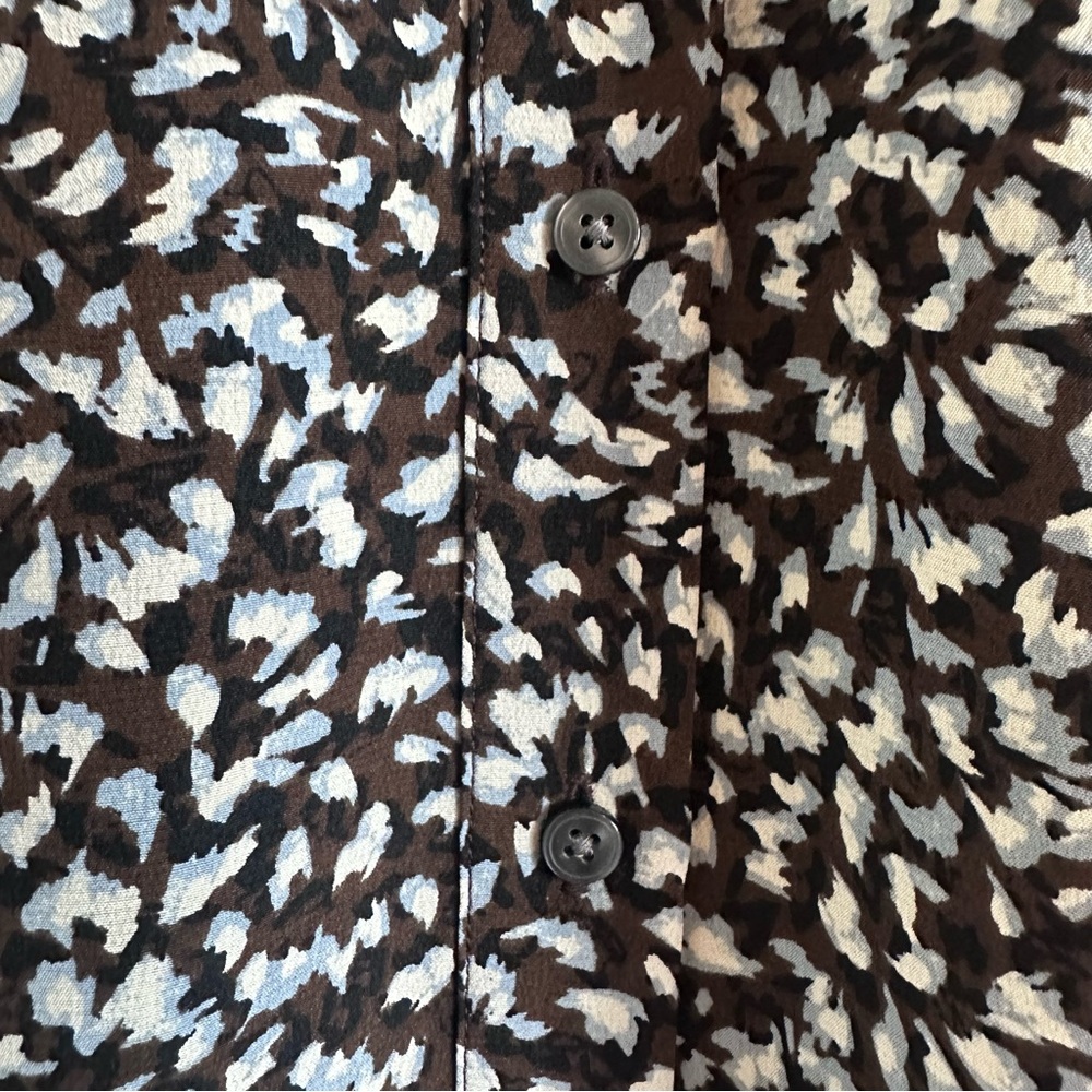 CLUB MONACO Printed 100% Silk Mini Dress with Slip Sz M - Picture 4 of 15